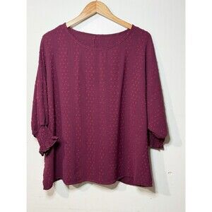 woman's Blouse Green 3/4 Sleeves Plus Size 3XL Office Business Casual Resortware